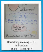 Bewerbungstraining 9. Kl. in Potsdam 18.04. - 22.04.2016
