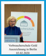 Verbraucherschule Gold Auszeichnung in Berlin 03.02.2020